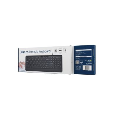 6. GEMBIRD SLIM WIRED MULTIMEDIA KEYBOARD, USB 5-KEY HOTKEYS, US LAYOUT, BLACK