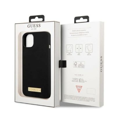 8. Guess Silicone Logo Plate MagSafe case for iPhone 13 mini - black