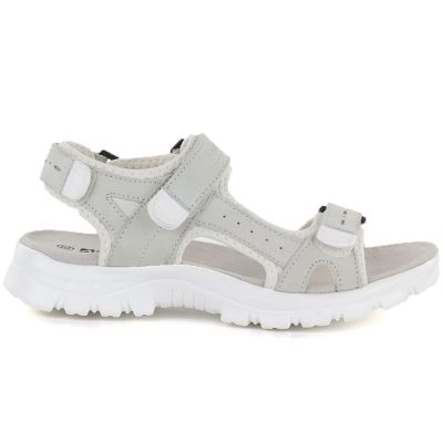 Women's leather sports sandals with Velcro, gray Artiker 56C1244
