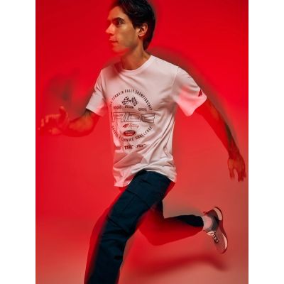 6. Men's regular printed T-shirt 4F 4FRAW26TTSHM4470-10S