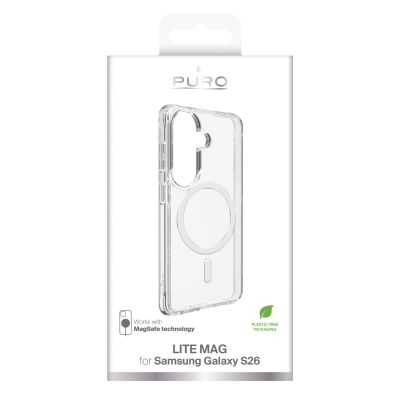 2. Puro LITE MAG Case for Samsung Galaxy S26 Compatible with MagSafe - Transparent