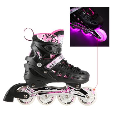 7. NH10905 4in1 PINK LED SIZE S(31-34) ROLLER SKATES WITH DIMENSIONAL HOCKEY BLADE NILS EXTREME