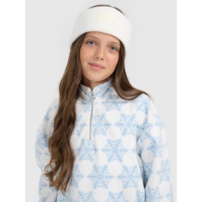 5. 4FWarm oversize fleece with print for girls 4F 4FJRAW25TFLEF440-90A
