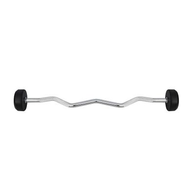 4. Rubber-coated fixed barbell/bar, curved, 15 kg HMS GSL15