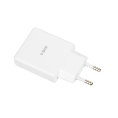 4. IBOX UNIVERSAL CHARGER C-43 GAN PD30W SLIM USB A+C WHITE