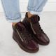7. Women's leather ankle boots, burgundy, Rieker N1305-35