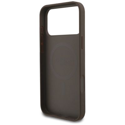 7. Guess 4G Small Classic Logo MagSafe Case for iPhone 17 Pro Max - Brown