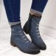 14. Women's ankle boots with decorations, insulated, blue, Jezzi