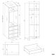 8. OPENO 1W1P3S WHITE Wardrobe – Modular Rack with Clothes Rail and 3 Drawers