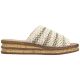 2. Women's beige wedge sandals Rieker 629X8-60
