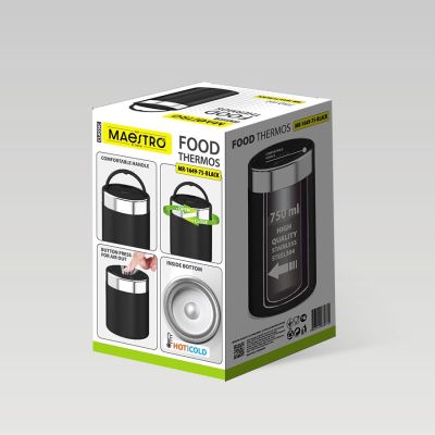 7. Food Thermos 750 ml MR-1649-75-BLACK MAESTRO
