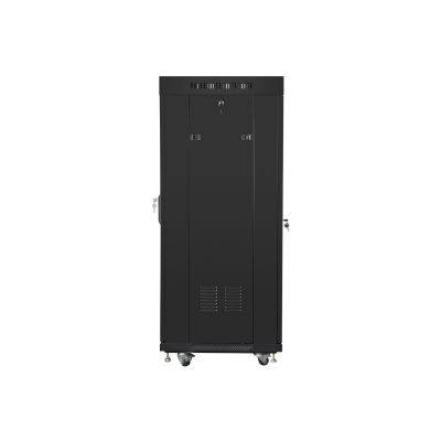8. LANBERG FLOOR RACK CABINET 19" 27U 600X600 GLASS DOOR LCD BLACK FF01-6627-12BL (FLAT PACK)
