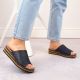 4. Comfortable Rieker W RKR670 navy blue flip-flops