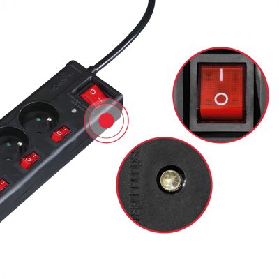3. Hama 6-socket surge protector strip 1.4m with switches - black