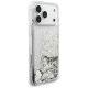 4. Guess Liq case. Glitter Charms for iPhone 17 Pro Max - silver