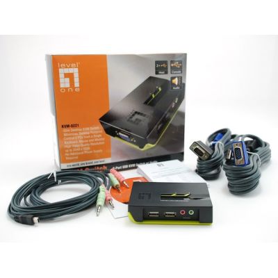 4. LevelOne KVM-0221 KVM Switch Black, Green