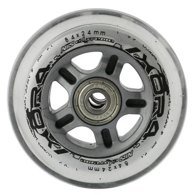 19. PU 84x24 82A TRANSPARENT (4 pcs) + ABEC-7 CHROME (8 pcs) SET NILS EXTREME