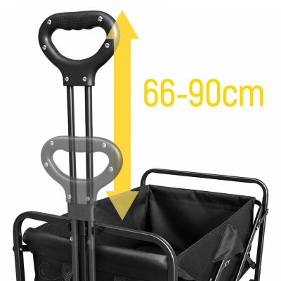 7. Wozinsky WZP-80 beach, tourist, garden, durable, wide wheels, up to 80 kg - black