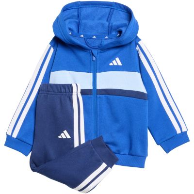 8. adidas Essentials Tiberio 3 Stripes Fleece Tracksuit for Kids Blue KC6004