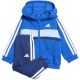 8. adidas Essentials Tiberio 3 Stripes Fleece Tracksuit for Kids Blue KC6004