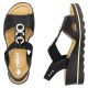 4. Women's comfortable platform wedge sandals black Rieker 67498-00
