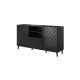 ABETO chest of drawers 150x42x82 black/black gloss