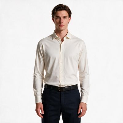 Paul&Shark ecru men's jersey shirt - model 26413146CF (size 10)