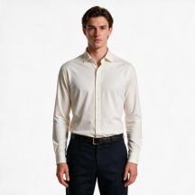 Paul&Shark ecru men's jersey shirt - model 26413146CF (size 10)