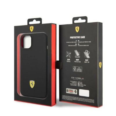 8. Ferrari FEHMSIP14SBK iPhone 14 6.1" black/black hardcase Silicone Metal Logo Magsafe