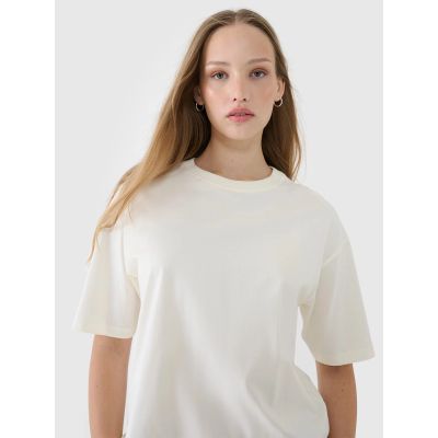 3. Women's oversize plain T-shirt 4F 4FRSS25TTSHF2694-11S