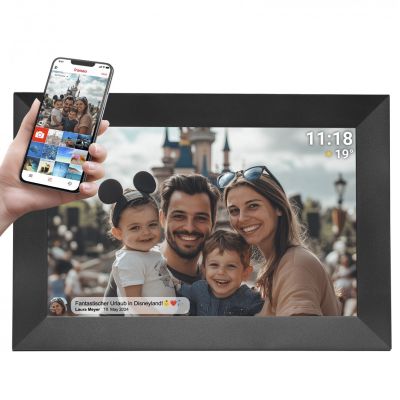 Denver PFF-1024BMK2 Digital Photo Frame Black 25.6 cm (10.1") Touchscreen Wi-Fi