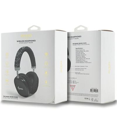 4. Guess GCube Metallic Script Logo Headphones - Black