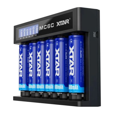 2. XTAR CHARGER FOR CYLINDRICAL LI-ION 18650 BATTERIES - 6 CHANNELS MC6C