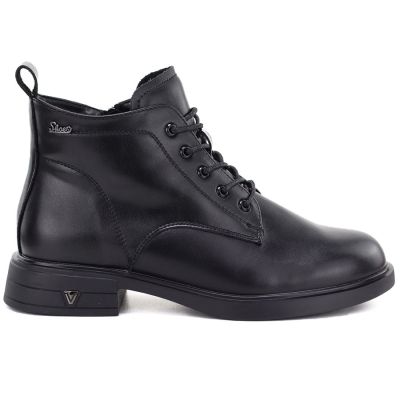 6. Women's leather ankle boots insulated black Vinceza 39953