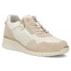 Women's leather sneakers with openwork wedges, beige Filippo DP7605