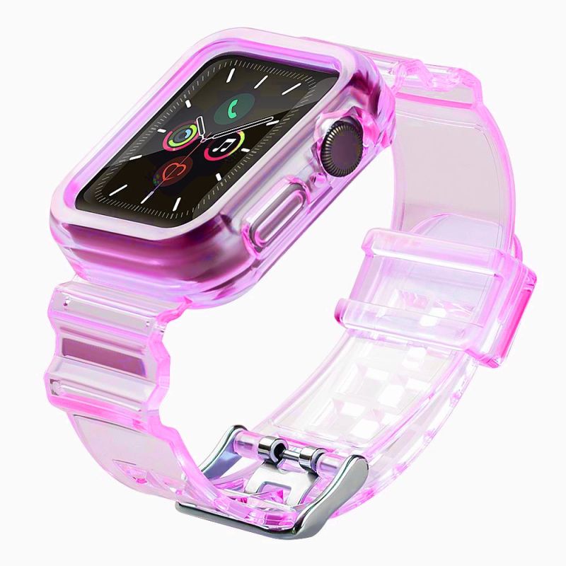 2. Silicone Band Strap Bracelet Case Strap Light Set for Apple Watch 40mm - Red