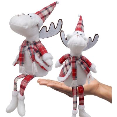 DECORATIVE CHRISTMAS REINDEER RED CHECKERED 35+20CM