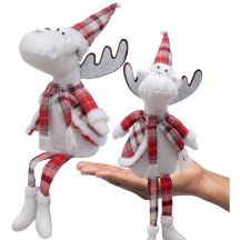 DECORATIVE CHRISTMAS REINDEER RED CHECKERED 35+20CM