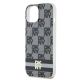 6. DKNY IML Checkered Mono Pattern & Printed Stripes MagSafe Case for iPhone 15/14/13 - Black