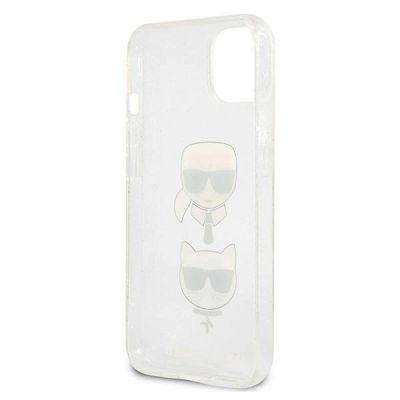 7. Karl Lagerfeld Glitter Karl's & Choupette Head case for iPhone 13 mini - silver