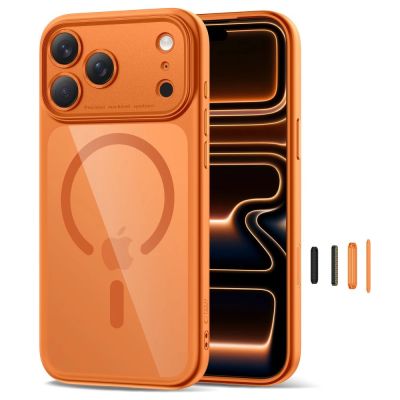 2. Tech-Protect Magpeak Magsafe CC Case for iPhone 17 Pro - Transparent Orange
