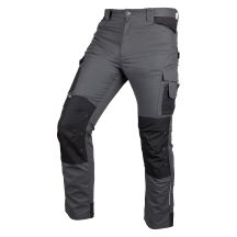 Mix&Match work trousers, canvas, Cordura reinforcements, gray and black, size M