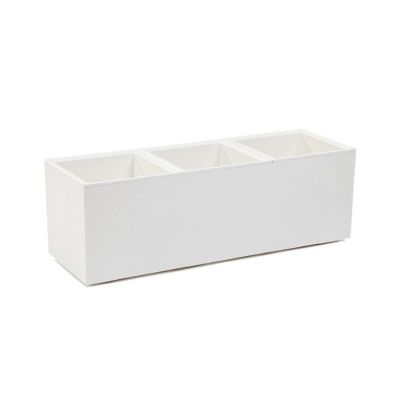 FLOWERPOT PLASTIC KARO 90X30X30CM CREAM
