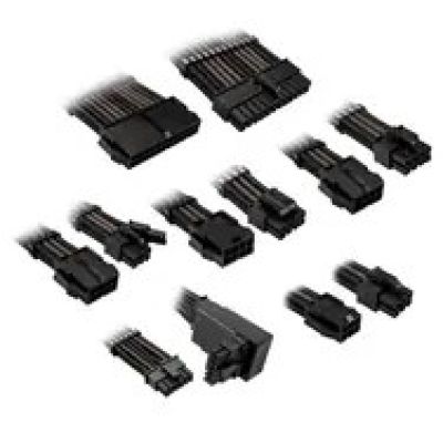 Kolink Core Pro Braided Cable Extension Kit 12V-2x6 Type 2 - Jet Black/Gunmetal Gray