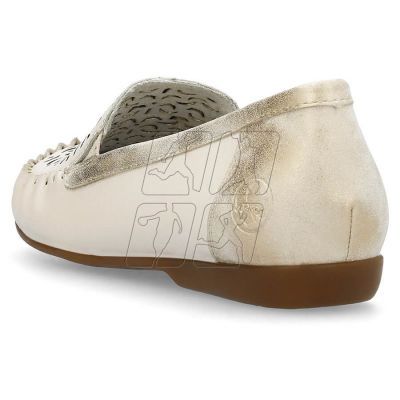 12. Leather comfortable openwork shoes Rieker W RKR658, beige