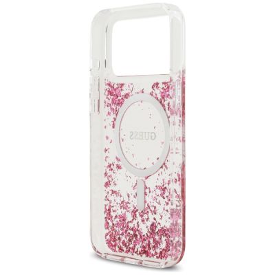 7. Guess Resin Bottom Glitter MagSafe Case for iPhone 17 Pro Max - Pink