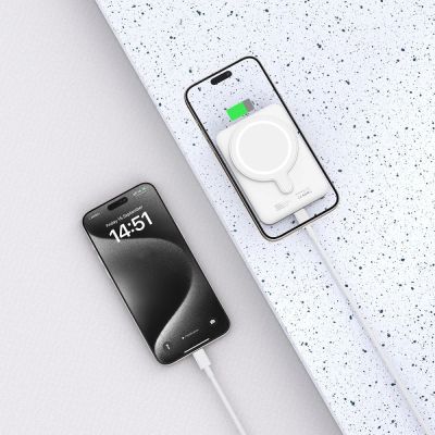 5. Tech-Protect LifeMag PB10 Powerbank with MagSafe 5000mAh 15W USB-C port - white + USB-C cable