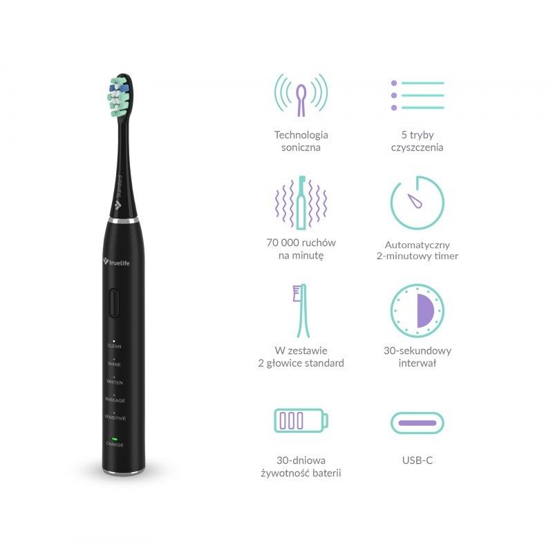 3. TrueLife SonicBrush Clean30 Black sonic toothbrush