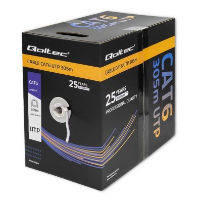 QOLTEC UTP NETWORK CABLE | CAT6 | 305M | PVC GRAY