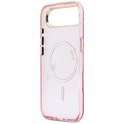 7. Karl Lagerfeld IML Choupettes Karl Script Logo MagSafe iPhone Air Case - Pink